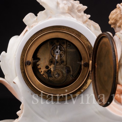 Фарфоровые часы Лесная фея Volkstedt, Германия, 19 в.