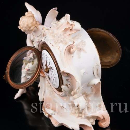 Фарфоровые часы Лесная фея Volkstedt, Германия, 19 в.