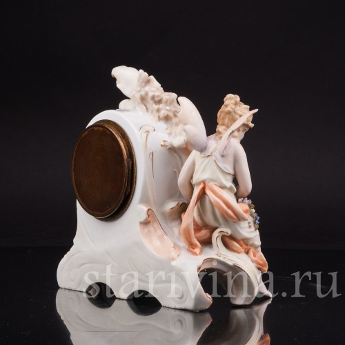 Фарфоровые часы Лесная фея Volkstedt, Германия, 19 в.