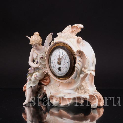 Фарфоровые часы Лесная фея Volkstedt, Германия, 19 в.
