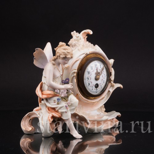 Фарфоровые часы Лесная фея Volkstedt, Германия, 19 в.