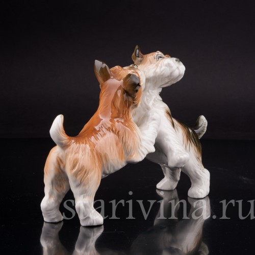 Фарфоровая статуэтка собак Играющие терьеры, Karl Ens, Германия, сер. 20 в.