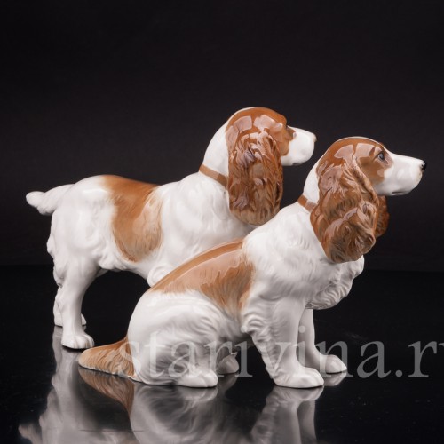 Фигурка собак из фарфора Два спаниеля, Hutschenreuther, Германия, 1960 гг.