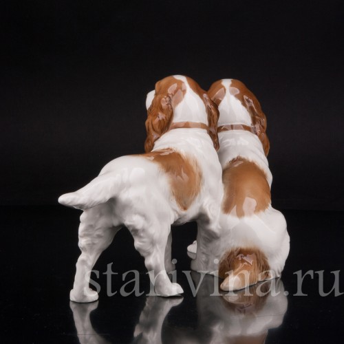 Фигурка собак из фарфора Два спаниеля, Hutschenreuther, Германия, 1960 гг.