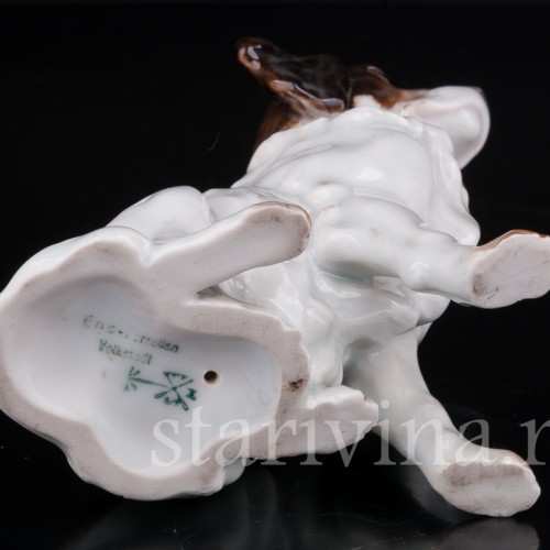 Фарфоровая статуэтка собаки Сидящий пес, Karl Ens, Германия, 1920-30 гг.