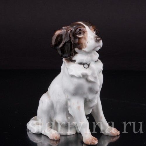 Фарфоровая статуэтка собаки Сидящий пес, Karl Ens, Германия, 1920-30 гг.
