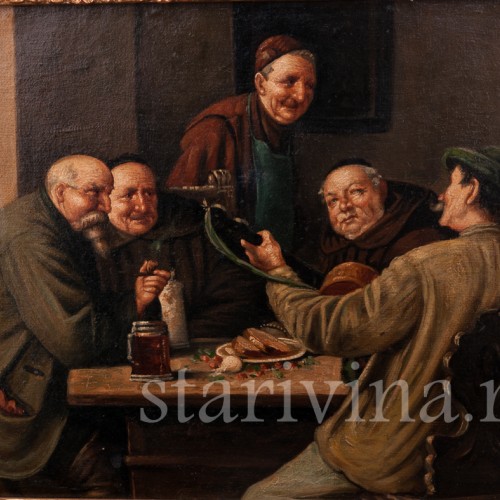 Жанровая картина Мужчины в трактире, , вт. пол. 19 в.