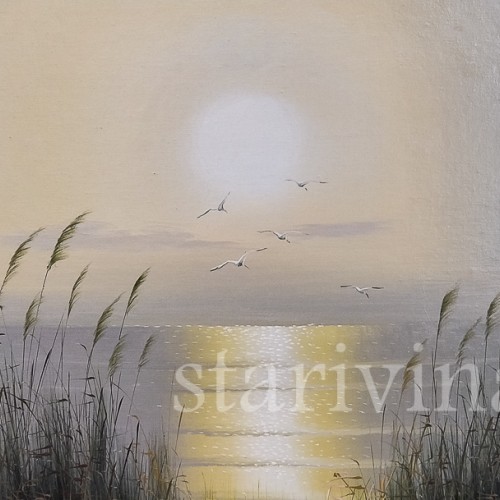 Пейзаж Закат над озером, , вт. пол. 20 в,