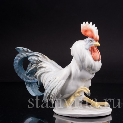 Фигурка птицы из фарфора Петух с поднятой лапой, Rosenthal, Германия, 1956 год.