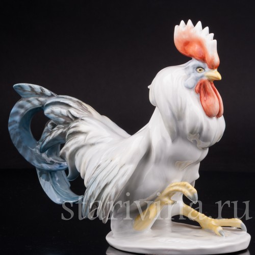 Фигурка птицы из фарфора Петух с поднятой лапой, Rosenthal, Германия, 1956 год.