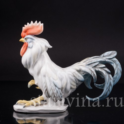 Фигурка птицы из фарфора Петух с поднятой лапой, Rosenthal, Германия, 1956 год.