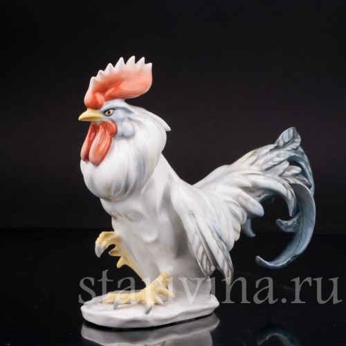 Фигурка птицы из фарфора Петух с поднятой лапой, Rosenthal, Германия, 1956 год.