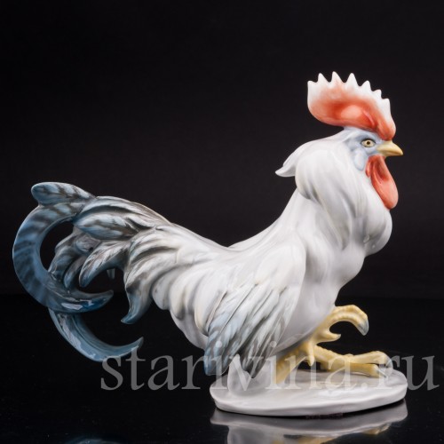 Фигурка птицы из фарфора Петух с поднятой лапой, Rosenthal, Германия, 1956 год.