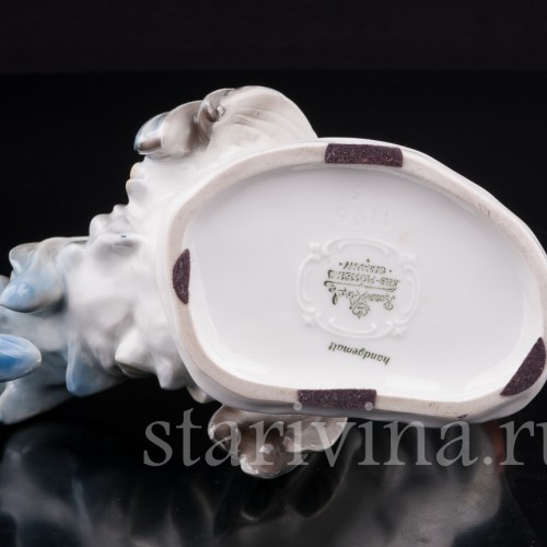 Фигурка птицы из фарфора Петух с поднятой лапой, Rosenthal, Германия, 1956 год.