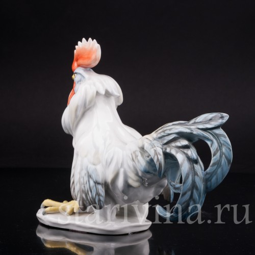 Фигурка птицы из фарфора Петух с поднятой лапой, Rosenthal, Германия, 1956 год.