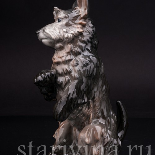 Фигурка собаки из фарфора Терьер на задних лапах, Karl Ens, Германия, 1920-30 гг.