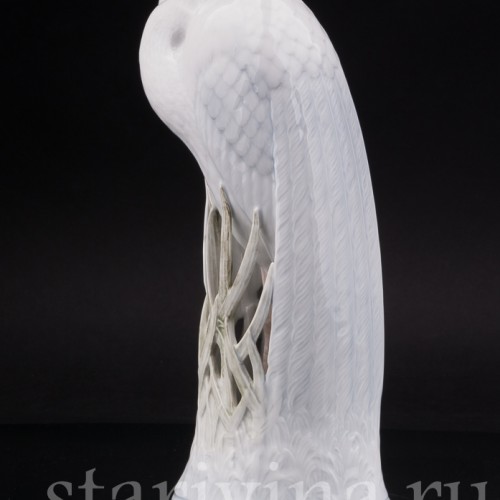 Фарфоровая статуэтка птицы Цапля Royal Copenhagen, Дания, 1980е гг.