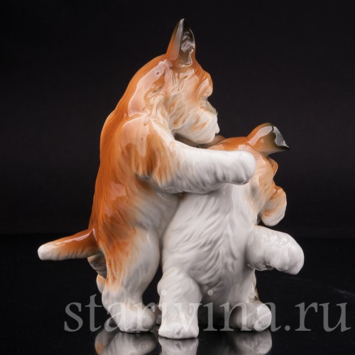 Фигурка собак из фарфора Играющие терьеры, Karl Ens, Германия, 1920-30 гг.