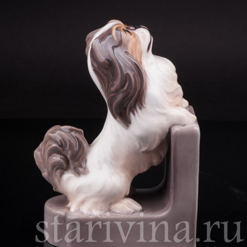 Фарфоровая фигурка собаки Пекинес, Dahl Jensen, Дания, пер. пол. 20 века.