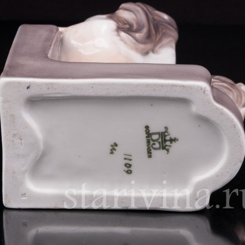 Фарфоровая фигурка собаки Пекинес, Dahl Jensen, Дания, пер. пол. 20 века.