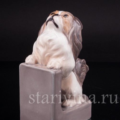 Фарфоровая фигурка собаки Пекинес, Dahl Jensen, Дания, пер. пол. 20 века.