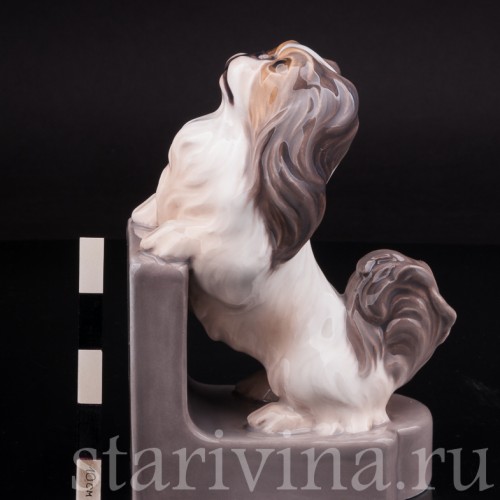 Фарфоровая фигурка собаки Пекинес, Dahl Jensen, Дания, пер. пол. 20 века.