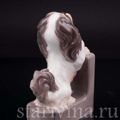 Фарфоровая фигурка собаки Пекинес, Dahl Jensen, Дания, пер. пол. 20 века.