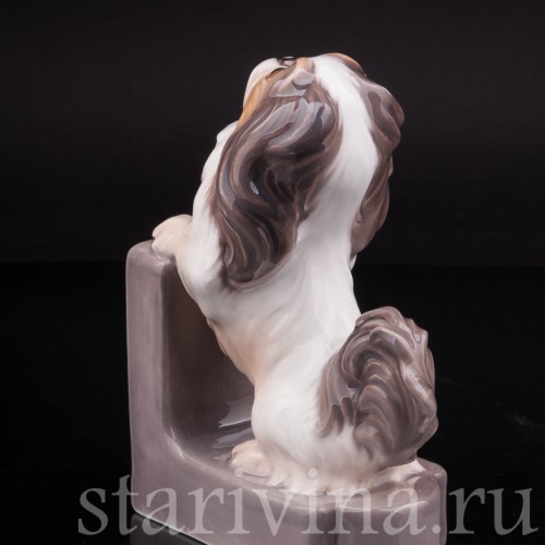 Фарфоровая фигурка собаки Пекинес, Dahl Jensen, Дания, пер. пол. 20 века.