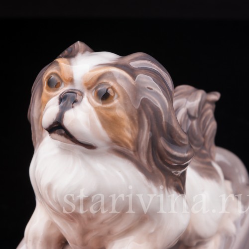 Фарфоровая фигурка собаки Пекинес, Dahl Jensen, Дания, пер. пол. 20 века.