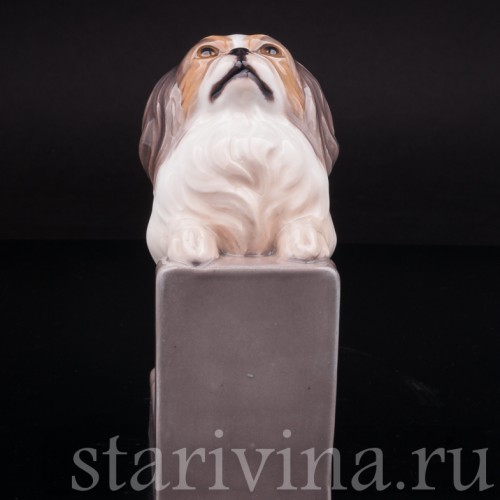 Фарфоровая фигурка собаки Пекинес, Dahl Jensen, Дания, пер. пол. 20 века.