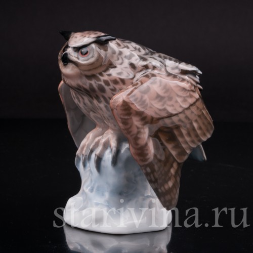Статуэтка птицы из фарфора Ушастая сова, Rosenthal, Германия, 1924 г.