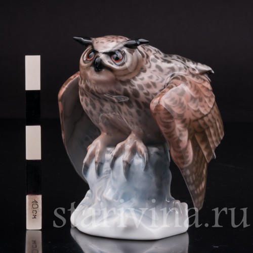Статуэтка птицы из фарфора Ушастая сова, Rosenthal, Германия, 1924 г.