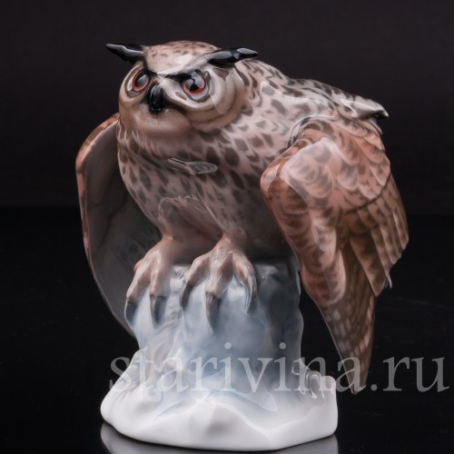Статуэтка птицы из фарфора Ушастая сова, Rosenthal, Германия, 1924 г.