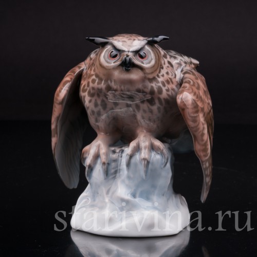 Статуэтка птицы из фарфора Ушастая сова, Rosenthal, Германия, 1924 г.