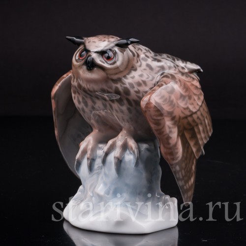 Статуэтка птицы из фарфора Ушастая сова, Rosenthal, Германия, 1924 г.