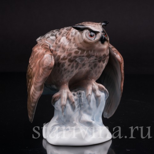 Статуэтка птицы из фарфора Ушастая сова, Rosenthal, Германия, 1924 г.