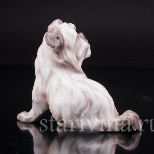 Фарфоровая статуэтка собаки Денди-динмонт-терьер, Dahl Jensen, Дания, сер. 20 века.