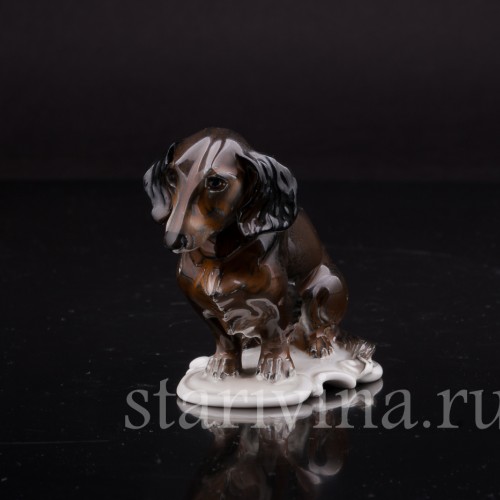 Фигурка собаки из фарфора Такса, миниатюра, Rosenthal, Германия, 1953 г.