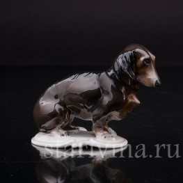 Фигурка собаки из фарфора Такса, миниатюра, Rosenthal, Германия, 1953 г.