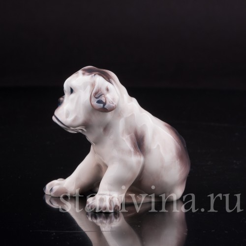 Статуэтка собаки из фарфора Щенок бульдога, миниатюра, Dahl Jensen, Дания.
