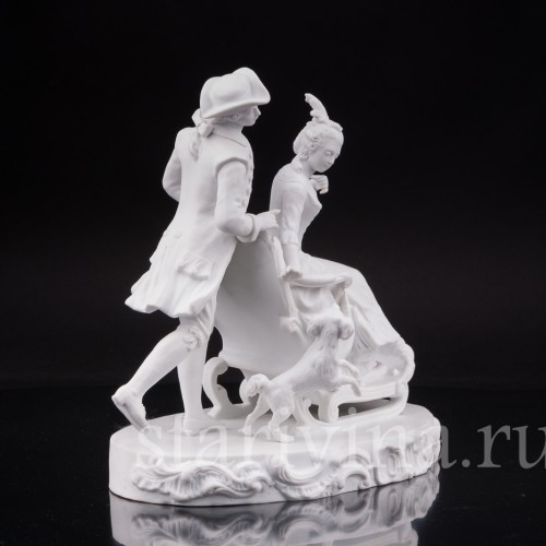 Бисквитная композиция Катание на санках, Германия, кон 19 - нач 20 вв.