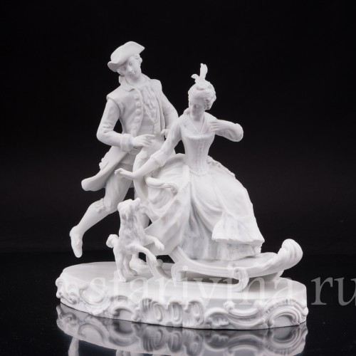 Бисквитная композиция Катание на санках, Германия, кон 19 - нач 20 вв.