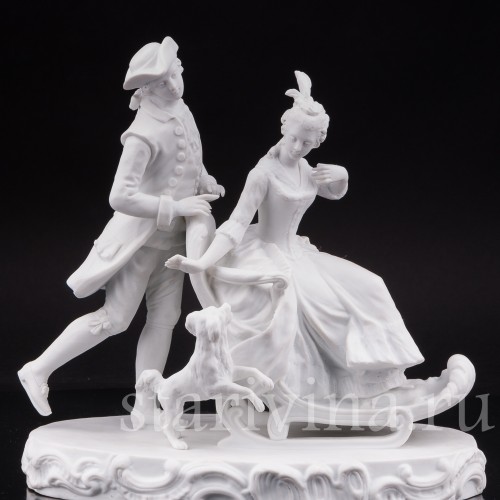 Бисквитная композиция Катание на санках, Германия, кон 19 - нач 20 вв.