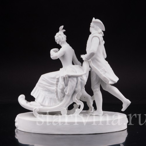 Бисквитная композиция Катание на санках, Германия, кон 19 - нач 20 вв.