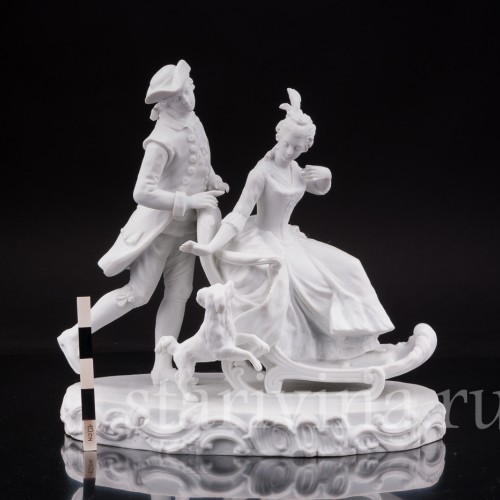 Бисквитная композиция Катание на санках, Германия, кон 19 - нач 20 вв.