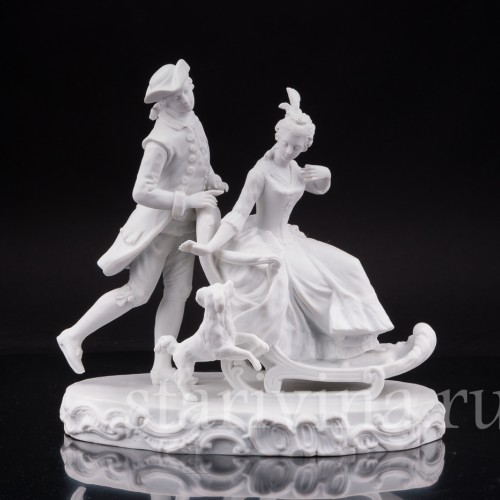 Бисквитная композиция Катание на санках, Германия, кон 19 - нач 20 вв.