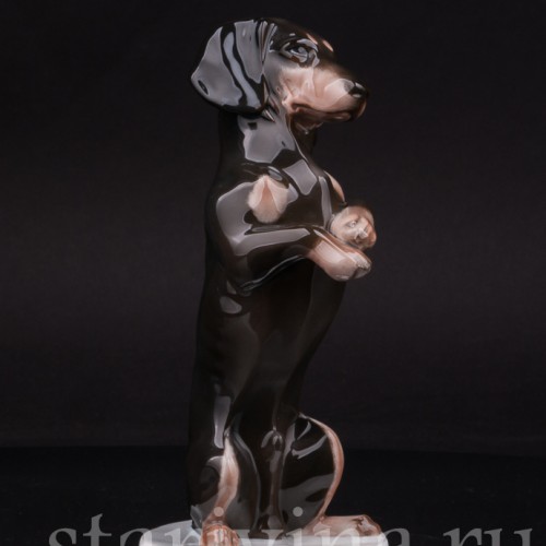 Фарфоровая статуэтка собаки Такса, стоящая на задних лапах, Rosenthal, Германия, 1924 г.