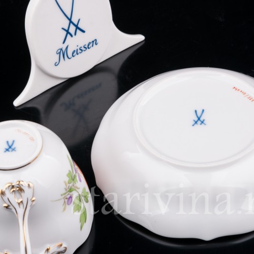 Фарфоровая Кофейная пара, Садовый лютик, Meissen, Германия.