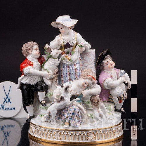 Фарфоровая композиция Пять пастушков, Meissen, Германия, сер. 19 - нач. 20 вв.