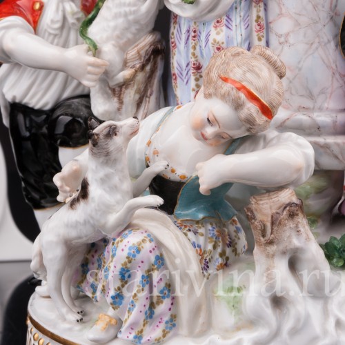 Фарфоровая композиция Пять пастушков, Meissen, Германия, сер. 19 - нач. 20 вв.